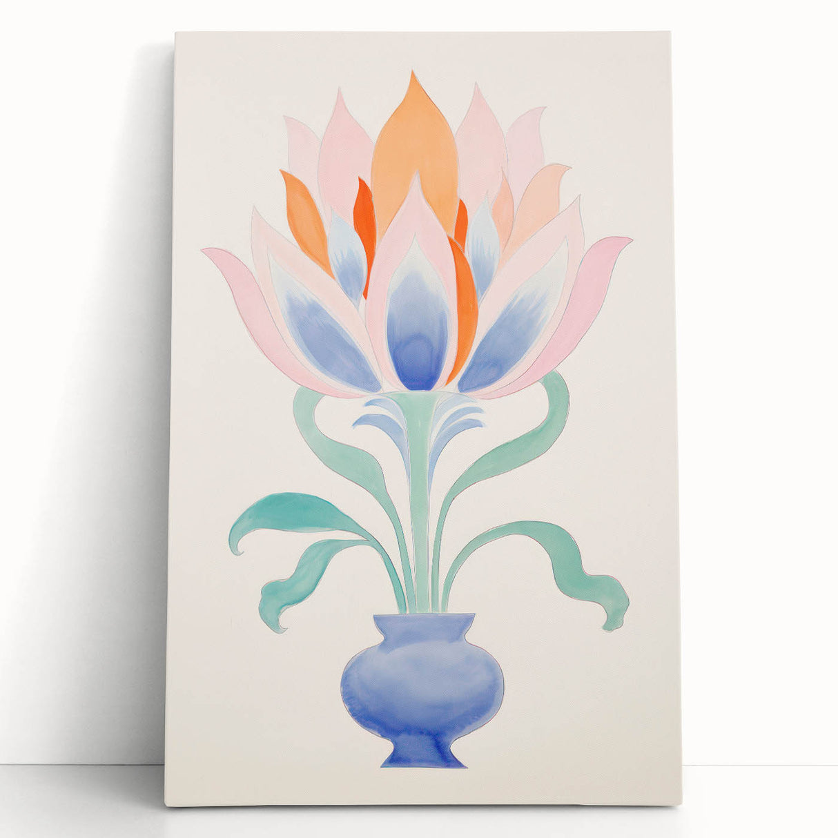 Maximalist Wall Art - Elegant Abstract Floral Design in Pastel Tones