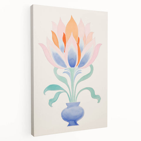 Maximalist Wall Art - Elegant Abstract Floral Design in Pastel Tones
