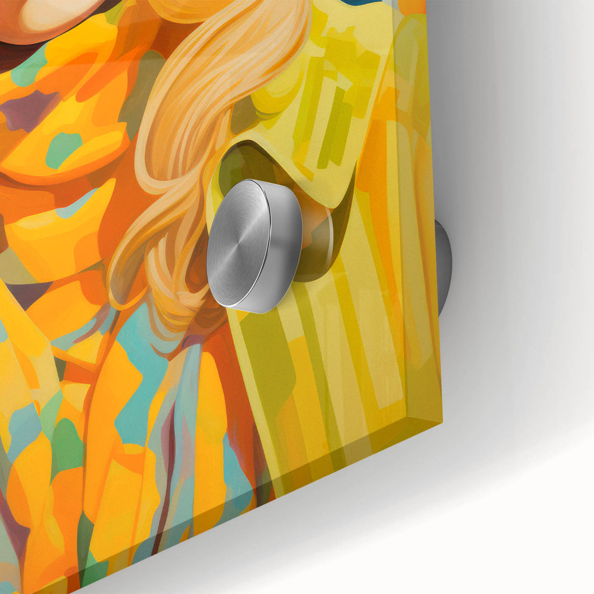 Maximalist Wall Art - Bold Retro Portrait with Vibrant Yellow Accents