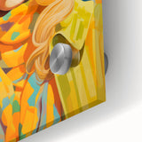 Maximalist Wall Art - Bold Retro Portrait with Vibrant Yellow Accents