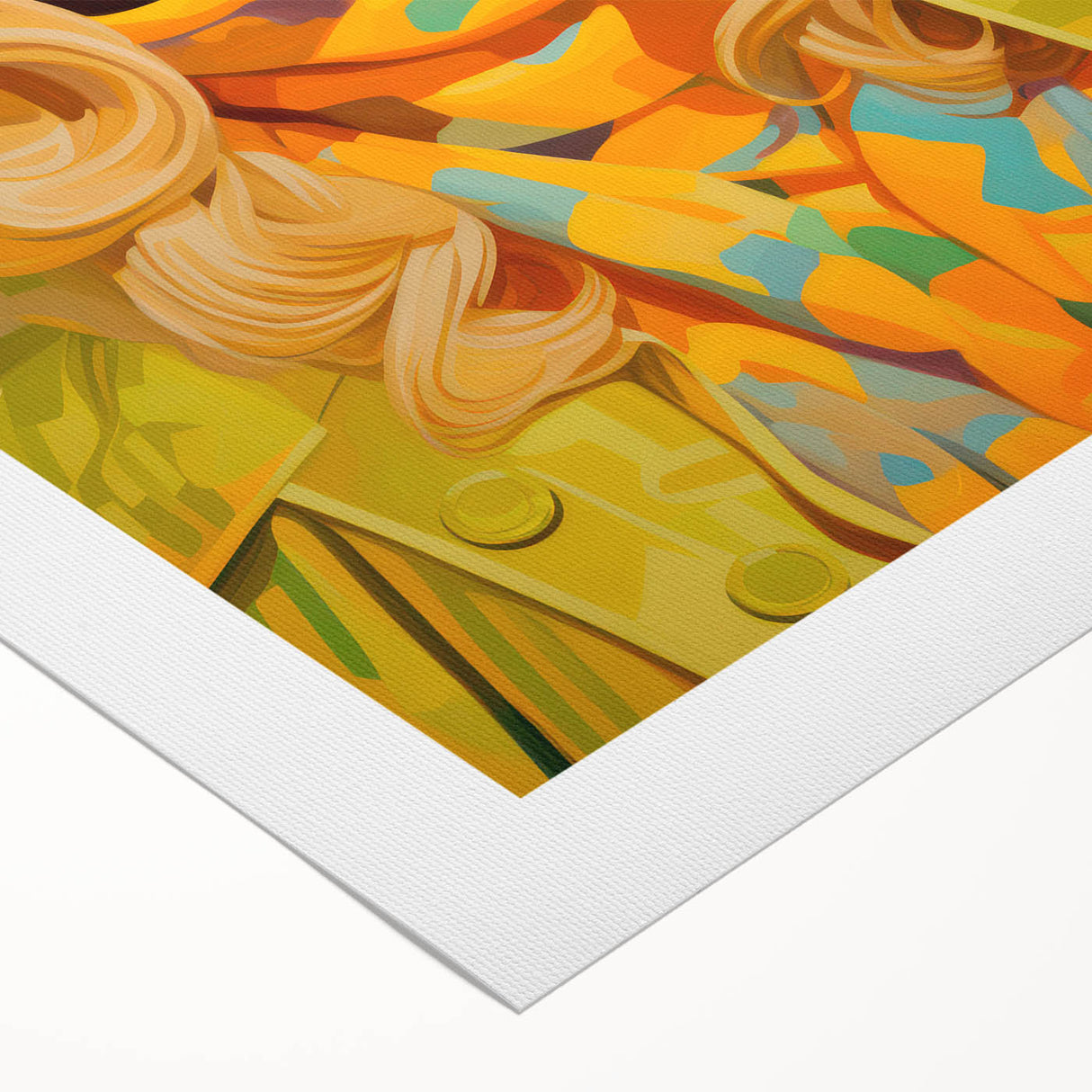 Maximalist Wall Art - Bold Retro Portrait with Vibrant Yellow Accents