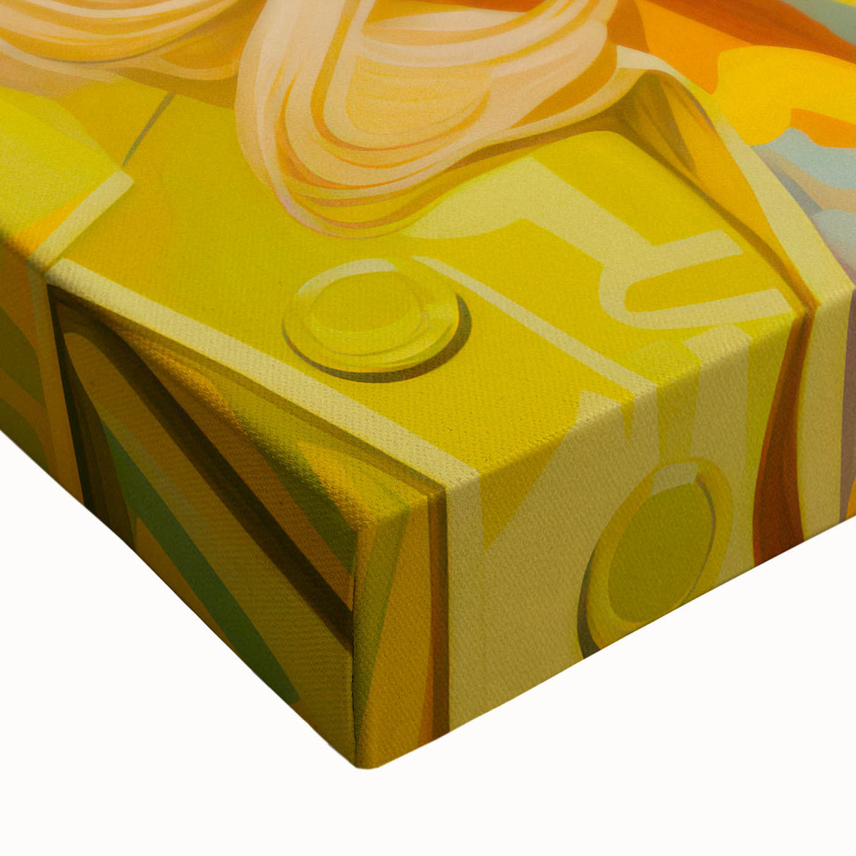 Maximalist Wall Art - Bold Retro Portrait with Vibrant Yellow Accents