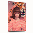 Maximalist Wall Art - Bold Tiger and Woman Portrait for Eclectic Decor