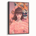 Maximalist Wall Art - Bold Tiger and Woman Portrait for Eclectic Decor
