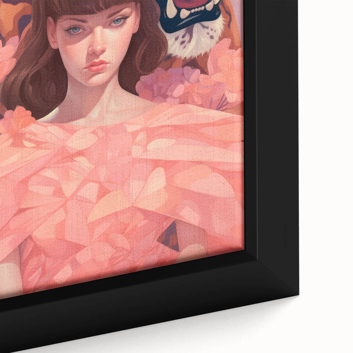 Maximalist Wall Art - Bold Tiger and Woman Portrait for Eclectic Decor