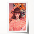 Maximalist Wall Art - Bold Tiger and Woman Portrait for Eclectic Decor