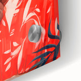 Maximalist Wall Art - Vibrant Tropical Portrait with Bold Red Accents