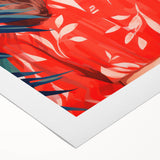 Maximalist Wall Art - Vibrant Tropical Portrait with Bold Red Accents