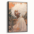 Maximalist Wall Art - Ethereal Portrait with Bold White Hair and Warm Hues