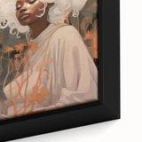 Maximalist Wall Art - Ethereal Portrait with Bold White Hair and Warm Hues