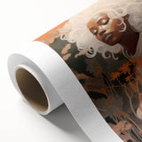 Maximalist Wall Art - Ethereal Portrait with Bold White Hair and Warm Hues