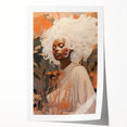 Maximalist Wall Art - Ethereal Portrait with Bold White Hair and Warm Hues