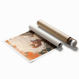 Maximalist Wall Art - Ethereal Portrait with Bold White Hair and Warm Hues