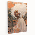 Maximalist Wall Art - Ethereal Portrait with Bold White Hair and Warm Hues