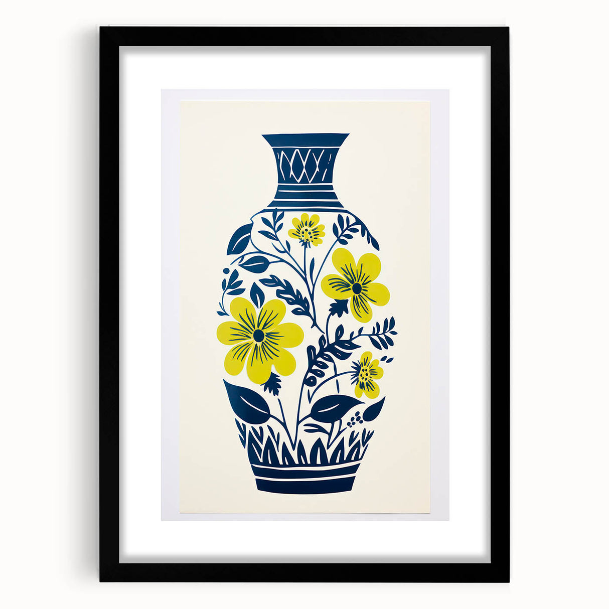 Maximalist Wall Art – Bold Floral Vase Design for Eclectic Home Decor