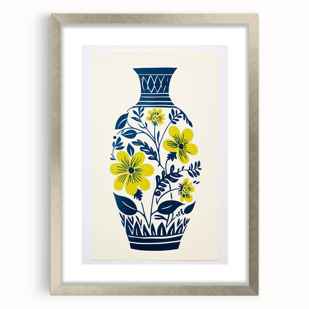 Maximalist Wall Art – Bold Floral Vase Design for Eclectic Home Decor