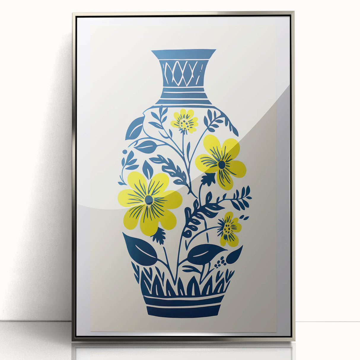 Maximalist Wall Art – Bold Floral Vase Design for Eclectic Home Decor
