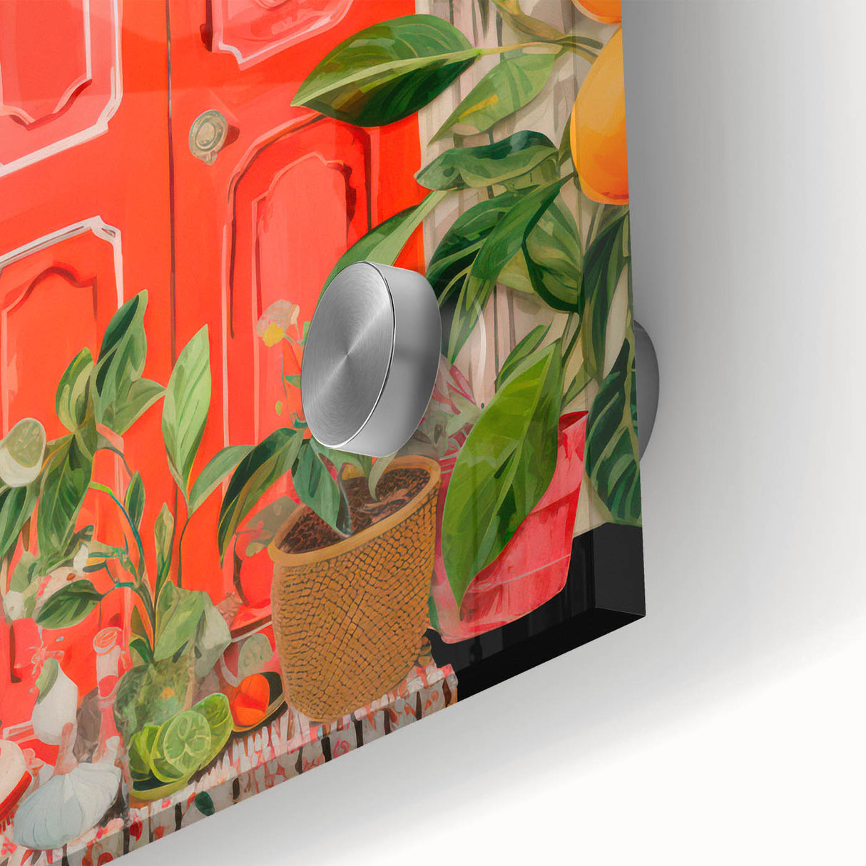 Maximalist Wall Art – Eclectic Doorway with Citrus Decor for Bold Style