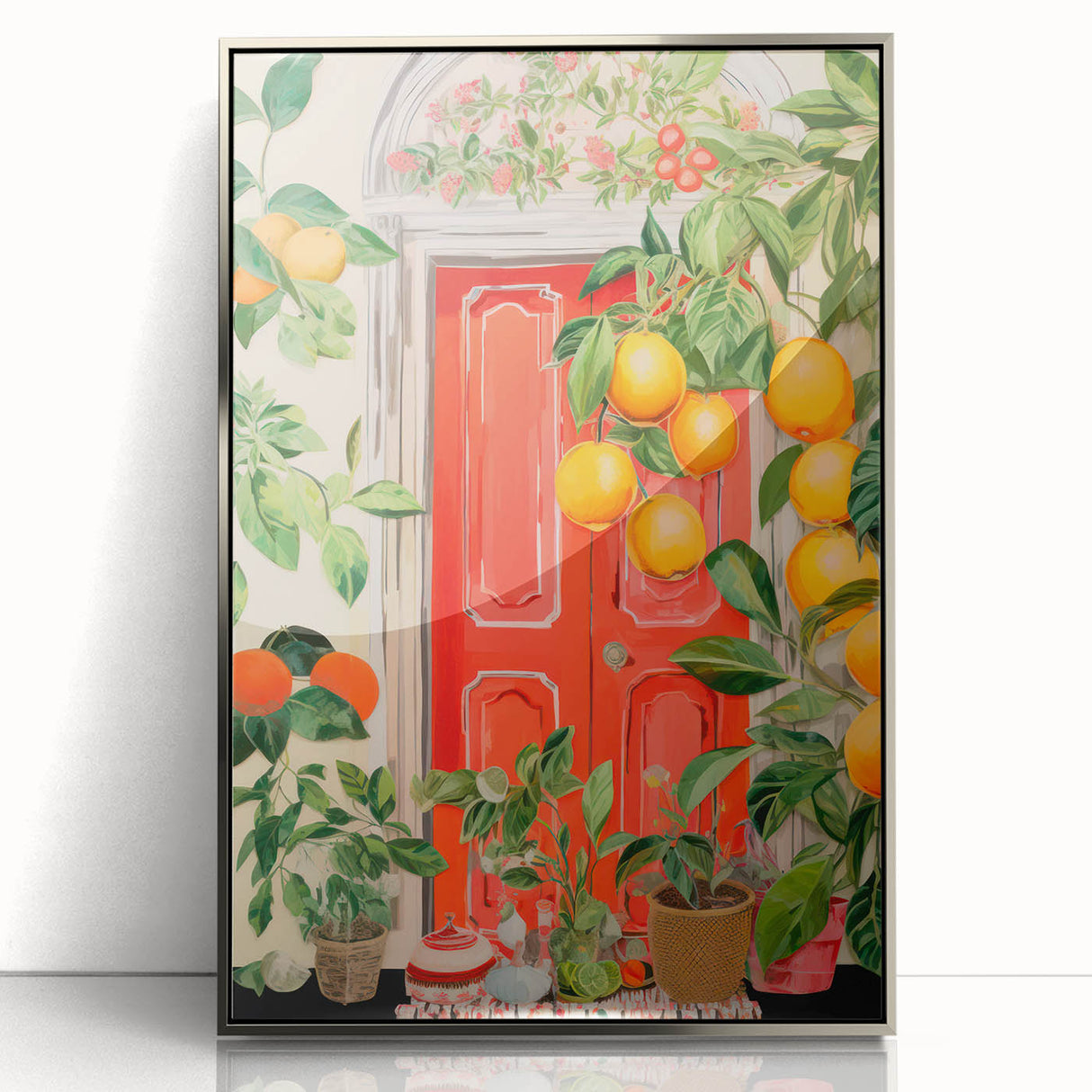 Maximalist Wall Art – Eclectic Doorway with Citrus Decor for Bold Style