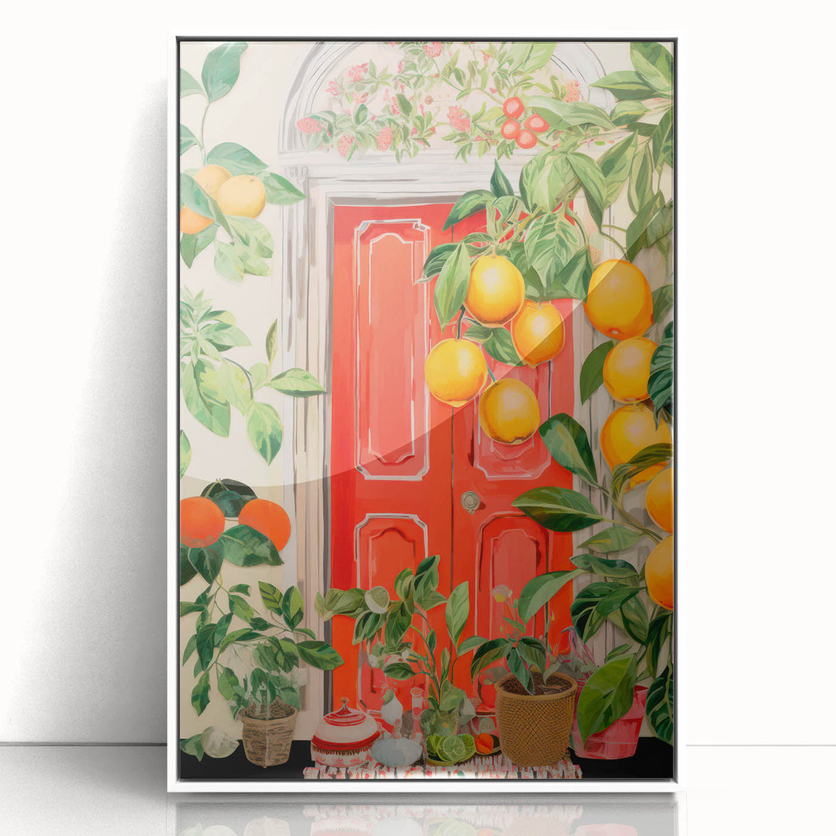 Maximalist Wall Art – Eclectic Doorway with Citrus Decor for Bold Style