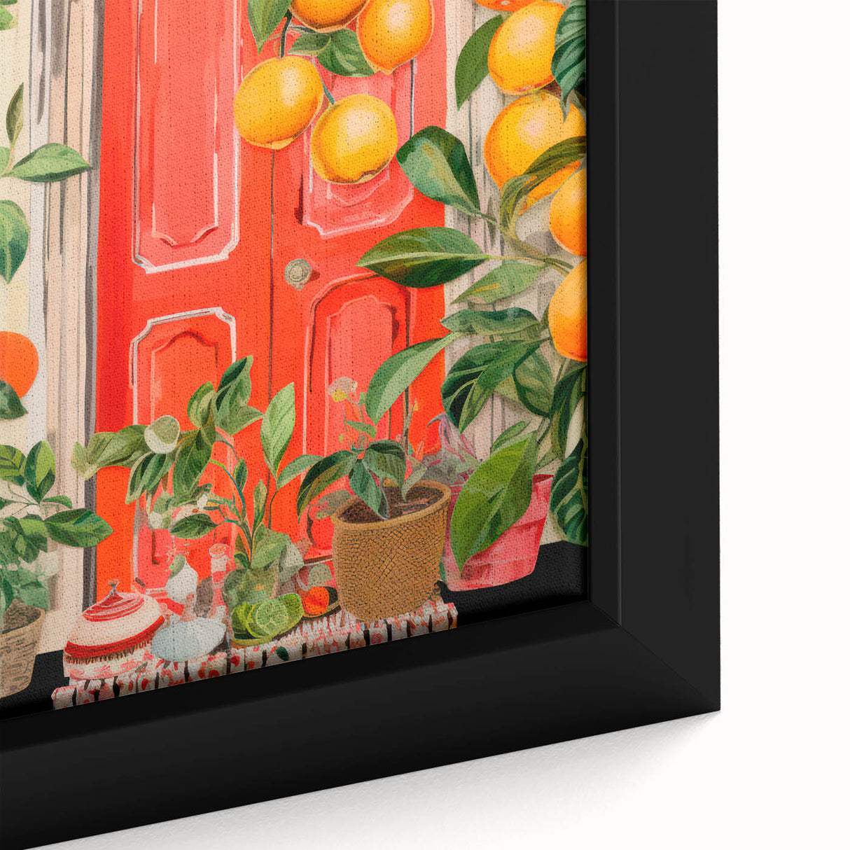 Maximalist Wall Art – Eclectic Doorway with Citrus Decor for Bold Style