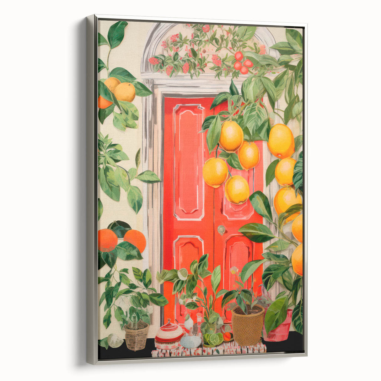 Maximalist Wall Art – Eclectic Doorway with Citrus Decor for Bold Style
