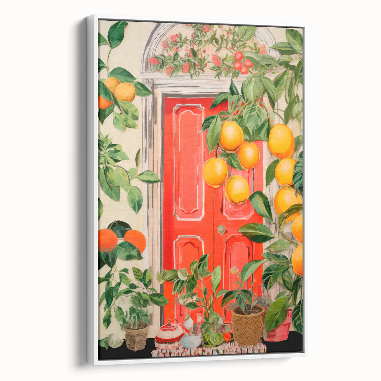 Maximalist Wall Art – Eclectic Doorway with Citrus Decor for Bold Style