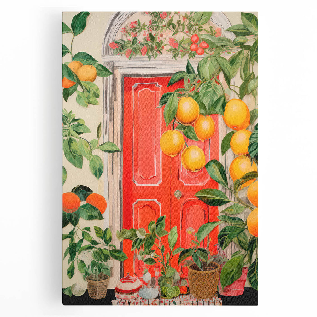 Maximalist Wall Art – Eclectic Doorway with Citrus Decor for Bold Style
