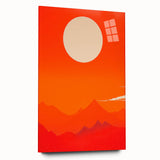 Maximalist Wall Art - Bold Sun and Mountain Abstract for Vibrant Decor