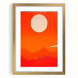 Maximalist Wall Art - Bold Sun and Mountain Abstract for Vibrant Decor