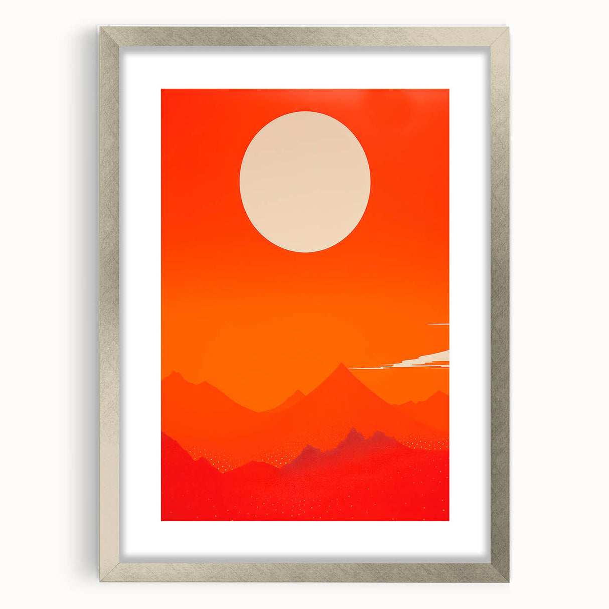 Maximalist Wall Art - Bold Sun and Mountain Abstract for Vibrant Decor