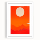 Maximalist Wall Art - Bold Sun and Mountain Abstract for Vibrant Decor