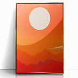 Maximalist Wall Art - Bold Sun and Mountain Abstract for Vibrant Decor