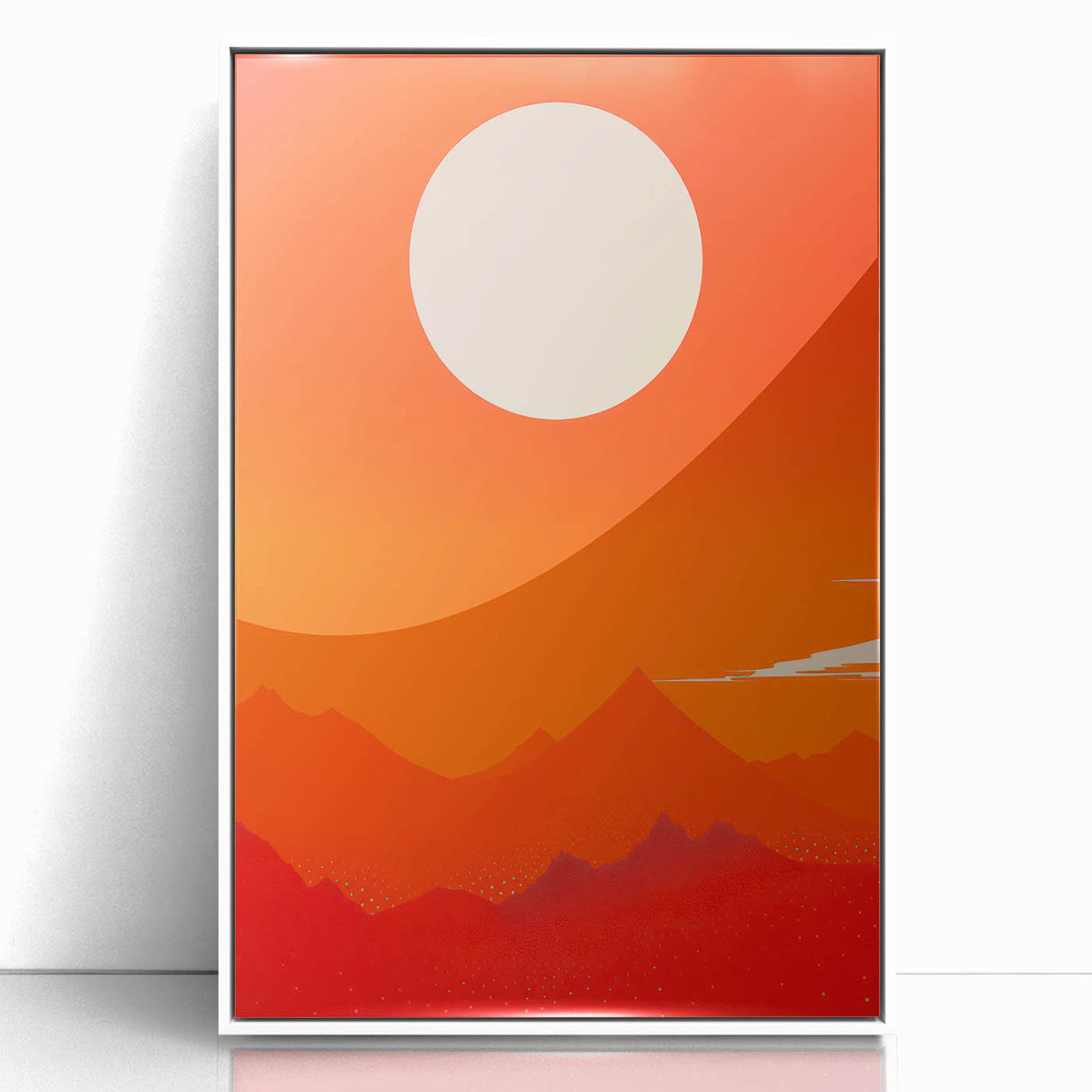 Maximalist Wall Art - Bold Sun and Mountain Abstract for Vibrant Decor