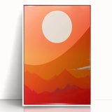 Maximalist Wall Art - Bold Sun and Mountain Abstract for Vibrant Decor