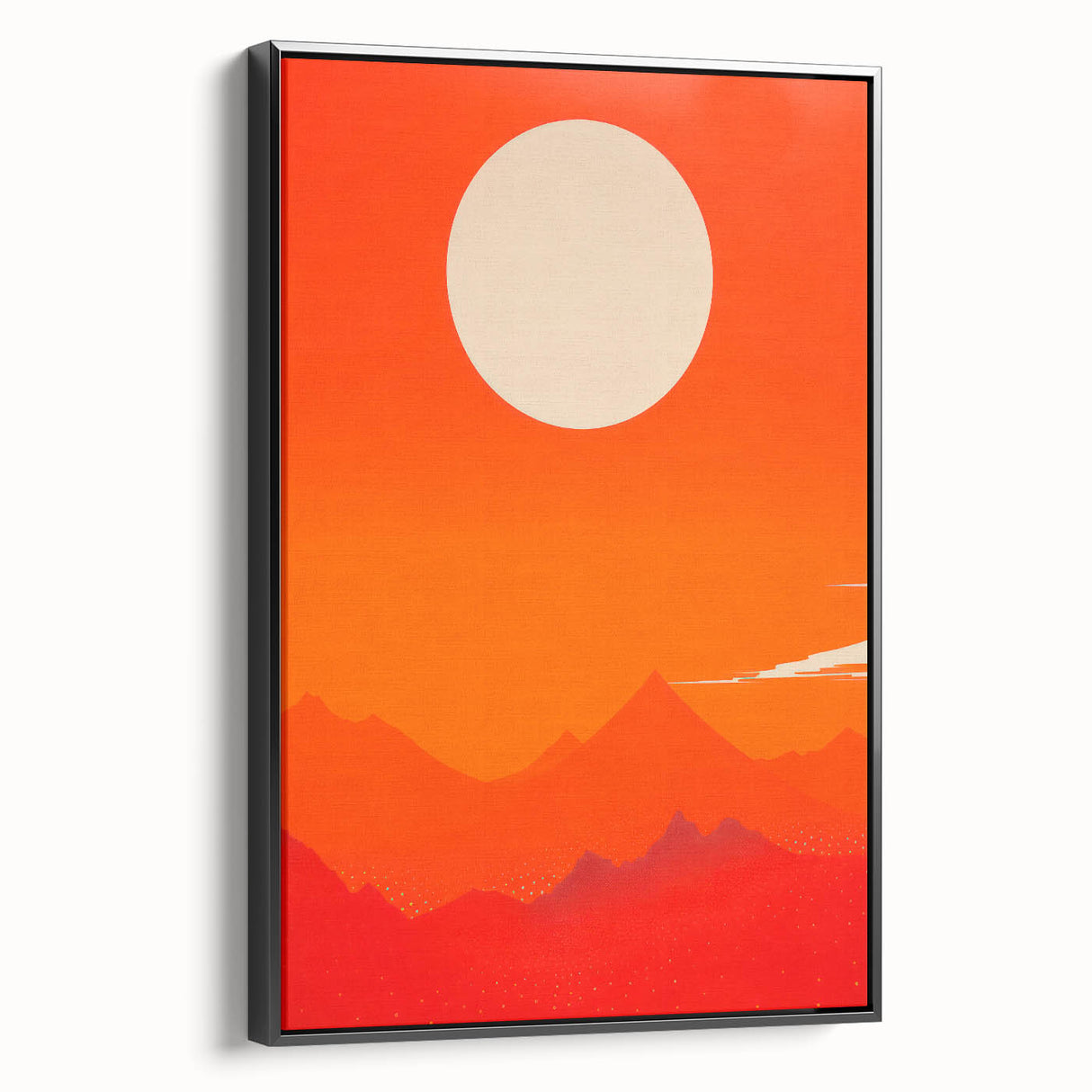 Maximalist Wall Art - Bold Sun and Mountain Abstract for Vibrant Decor