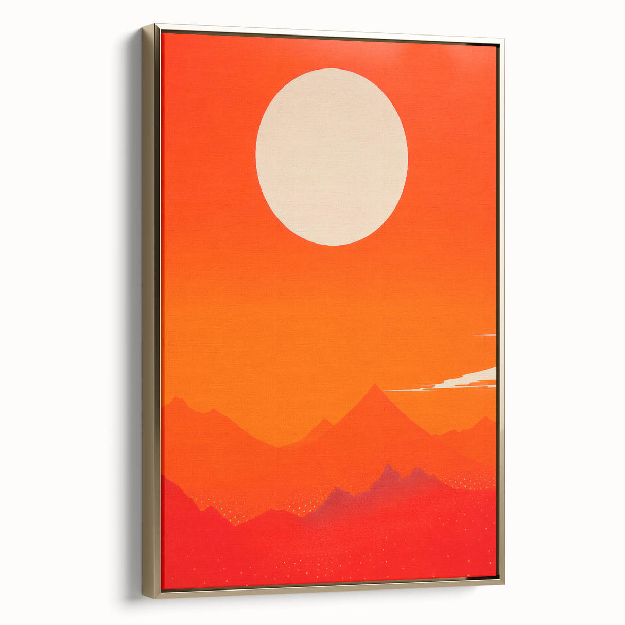 Maximalist Wall Art - Bold Sun and Mountain Abstract for Vibrant Decor