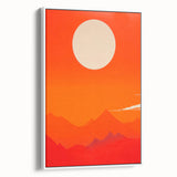 Maximalist Wall Art - Bold Sun and Mountain Abstract for Vibrant Decor