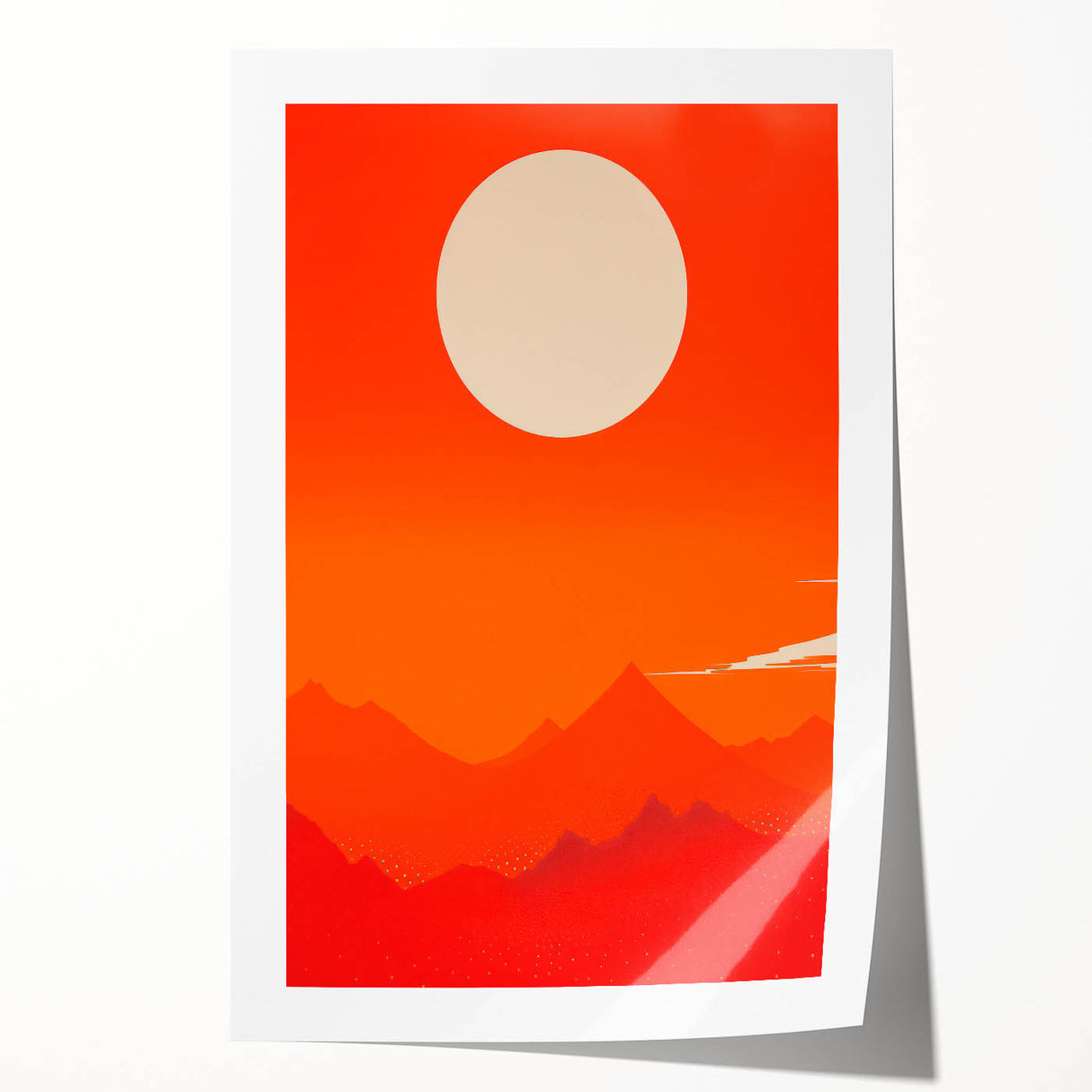 Maximalist Wall Art - Bold Sun and Mountain Abstract for Vibrant Decor