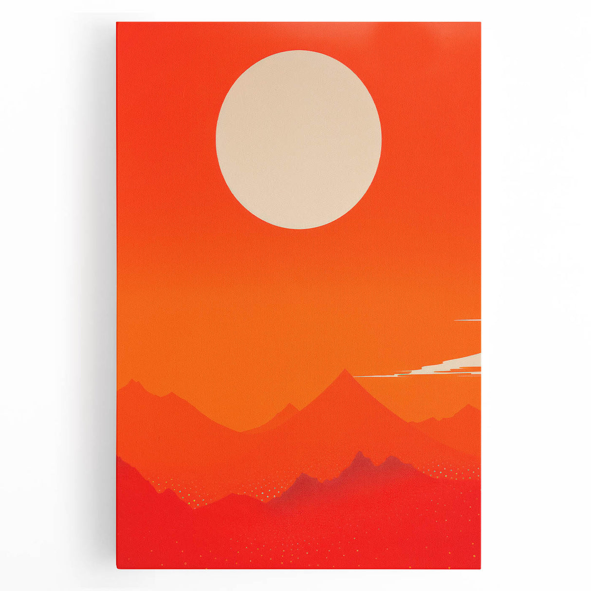 Maximalist Wall Art - Bold Sun and Mountain Abstract for Vibrant Decor
