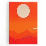 Maximalist Wall Art - Bold Sun and Mountain Abstract for Vibrant Decor