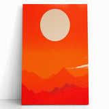 Maximalist Wall Art - Bold Sun and Mountain Abstract for Vibrant Decor