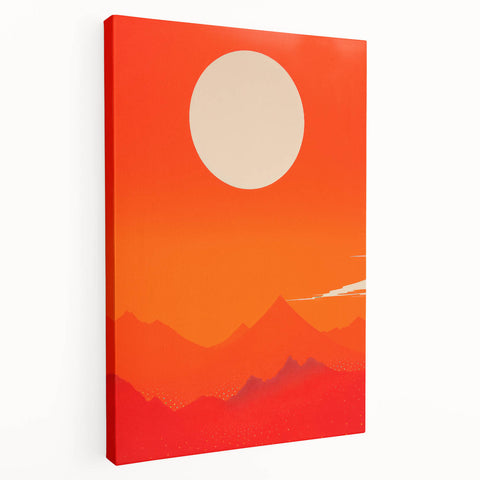 Maximalist Wall Art - Bold Sun and Mountain Abstract for Vibrant Decor