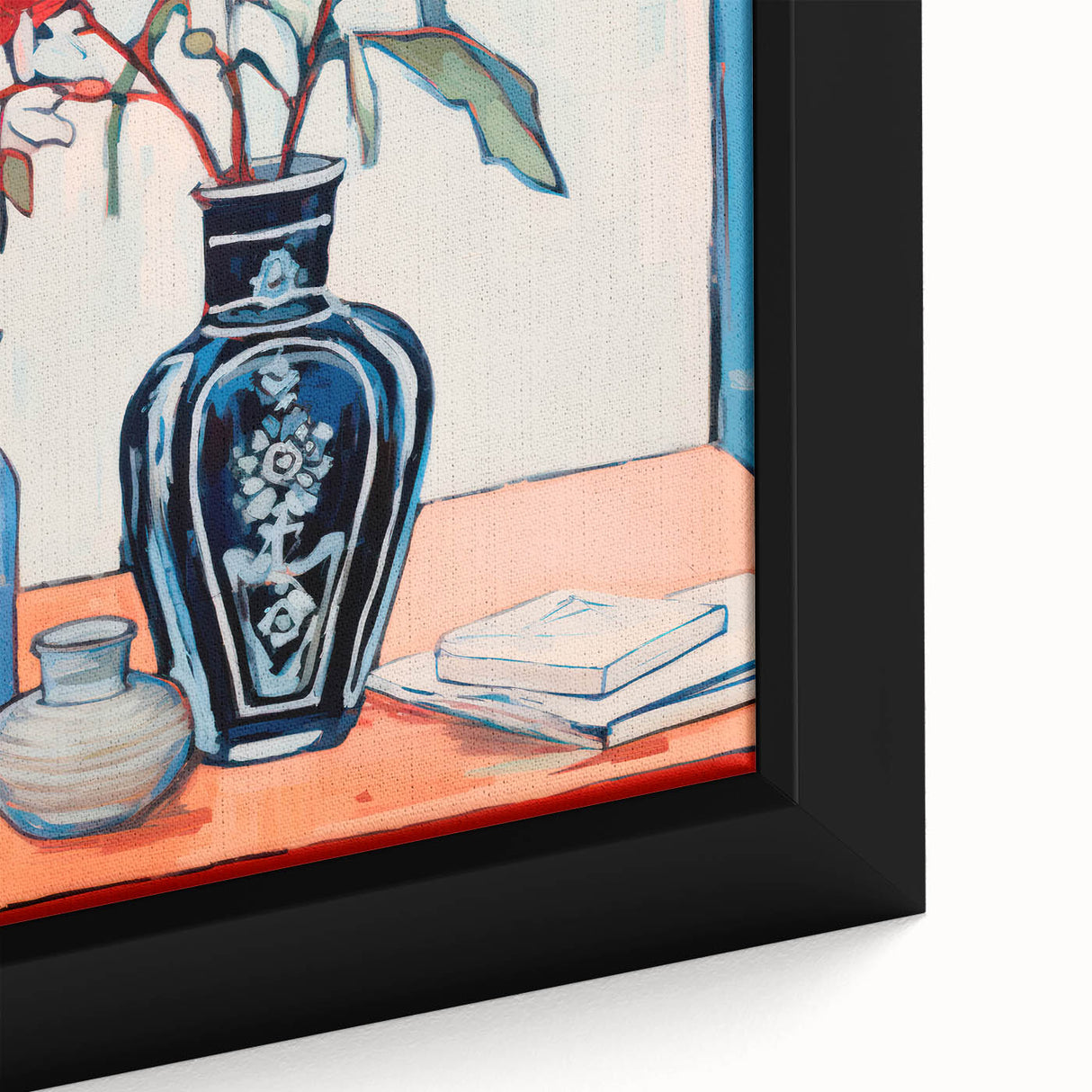 Maximalist Wall Art – Eclectic Floral Still Life with Bold Colors