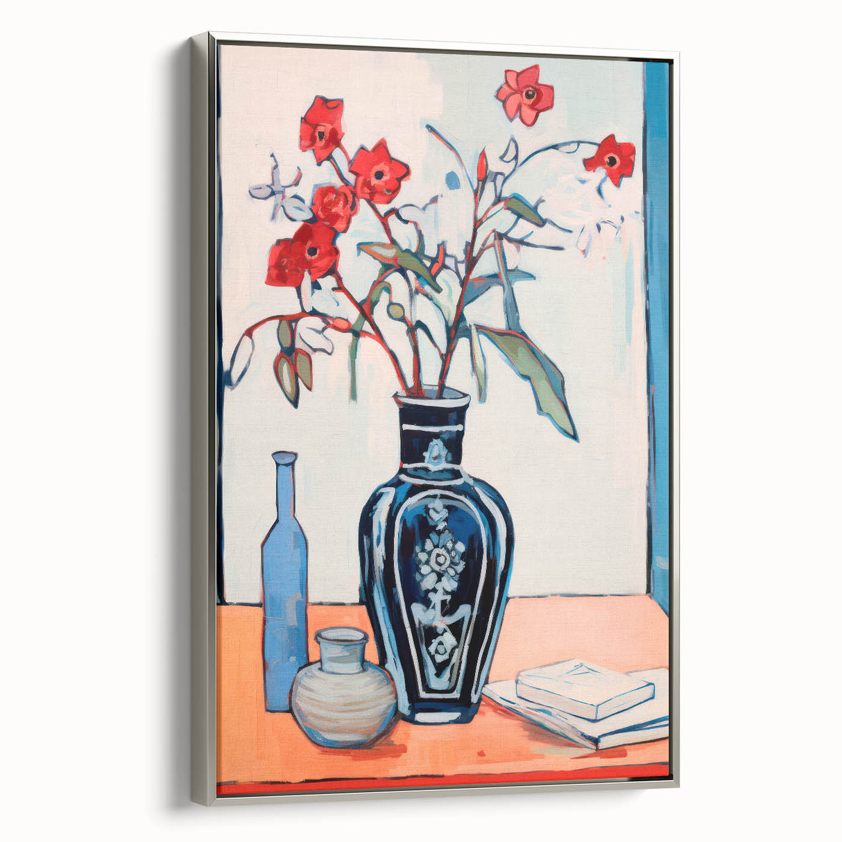 Maximalist Wall Art – Eclectic Floral Still Life with Bold Colors