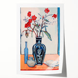 Maximalist Wall Art – Eclectic Floral Still Life with Bold Colors