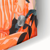 Maximalist Wall Art – Bold Portrait with Stripes for Eclectic Decor Style