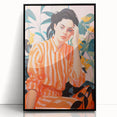 Maximalist Wall Art – Bold Portrait with Stripes for Eclectic Decor Style