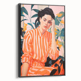Maximalist Wall Art – Bold Portrait with Stripes for Eclectic Decor Style