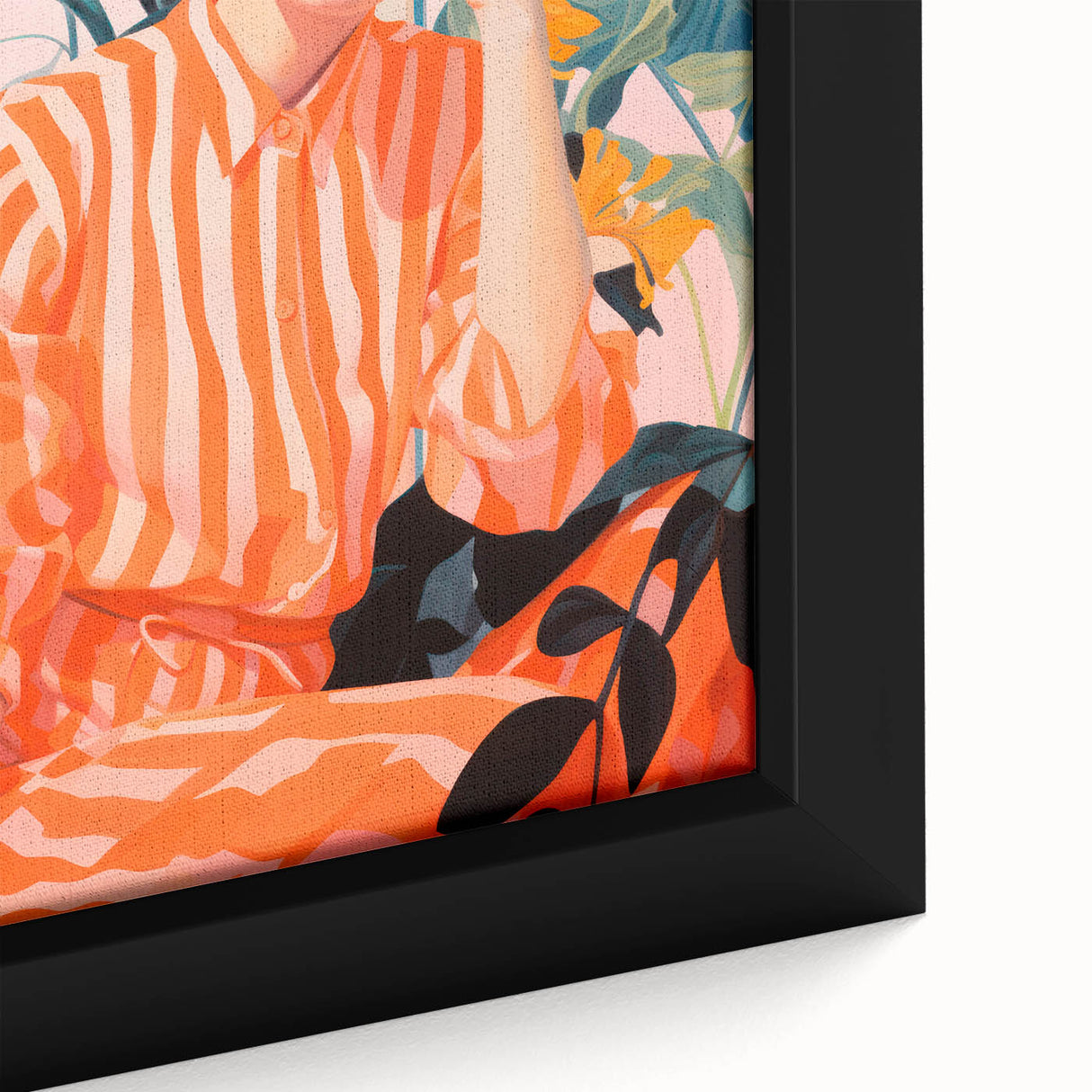 Maximalist Wall Art – Bold Portrait with Stripes for Eclectic Decor Style